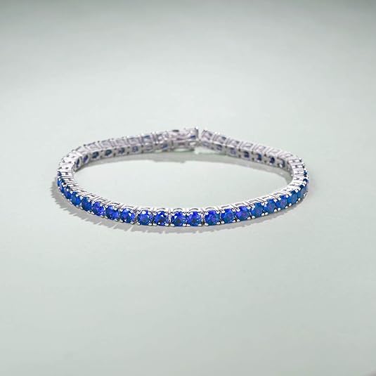 Bracelet tennis en saphir | Or blanc