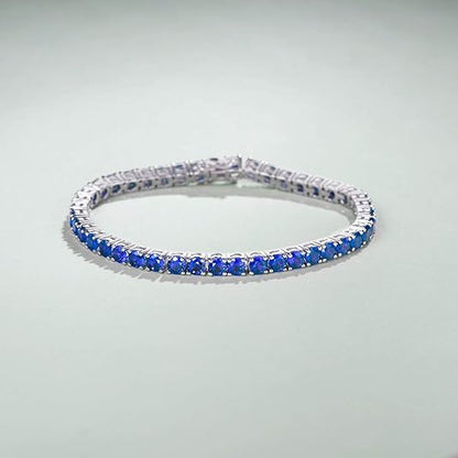 Bracelet tennis en saphir | Or blanc