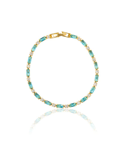 Natural Turquoise Stone Bracelet | Gold