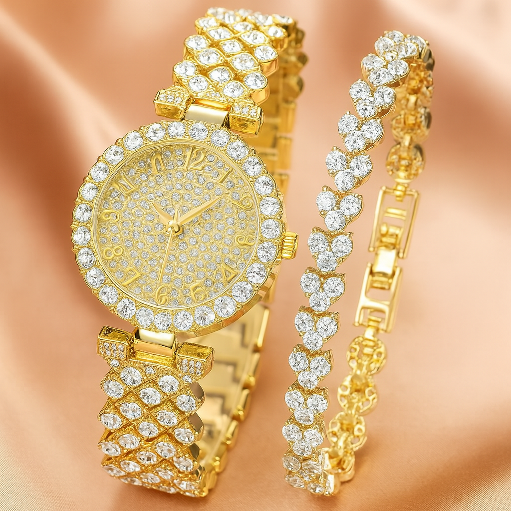 Ensemble Montre & Bracelet Luxe Radiance | Or
