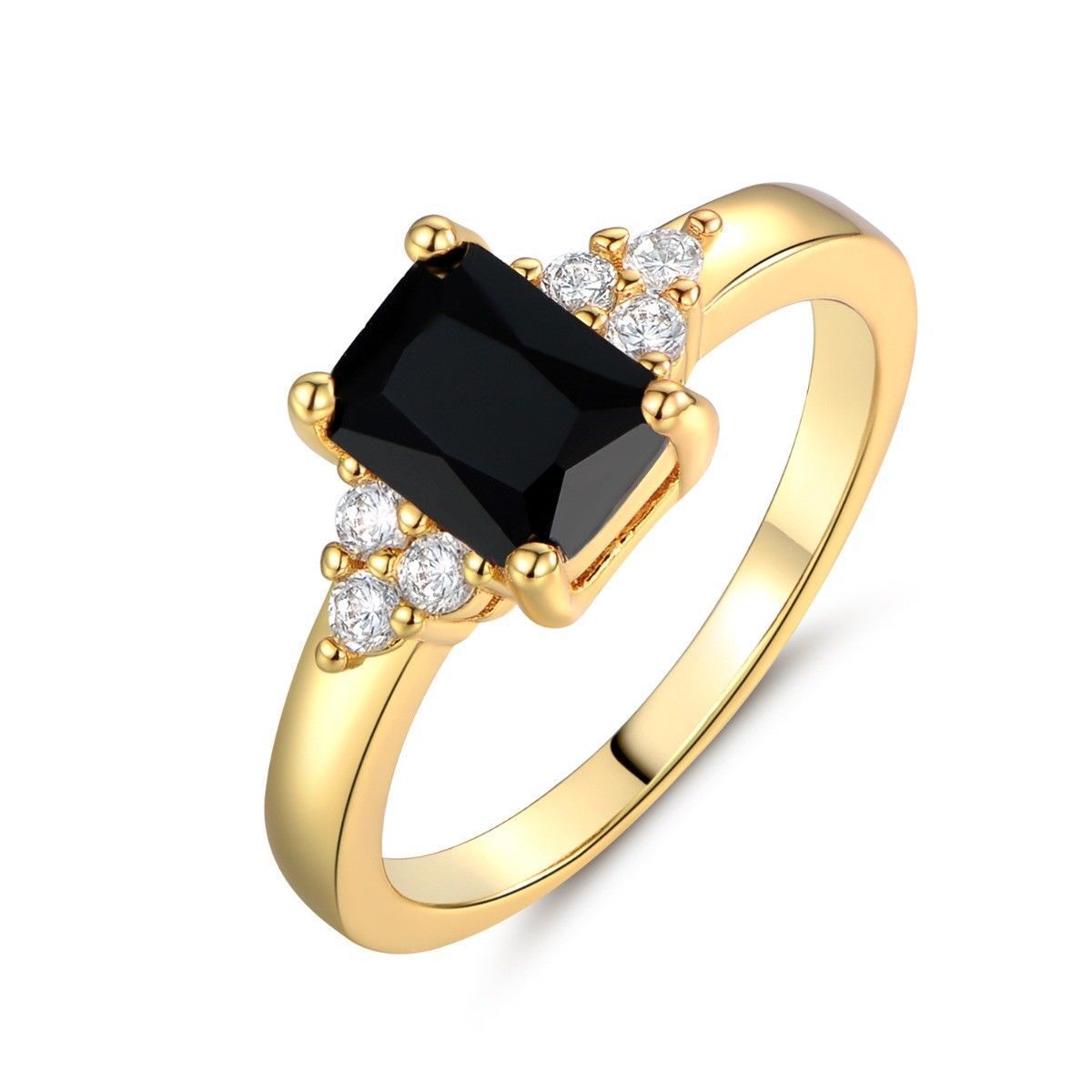 Bague Baguette Spinelle Noir | Or