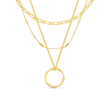 Collier cercle ouvert à trois rangs | Or