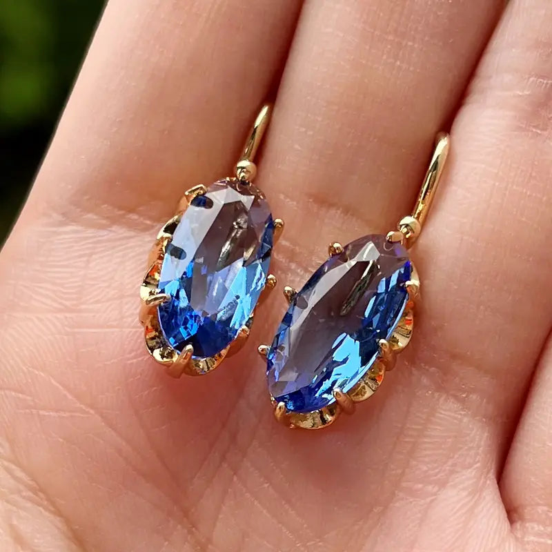 Boucles d’oreilles Golden Blue Bloom | Or