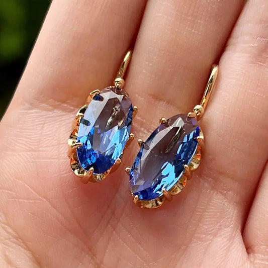 Boucles d’oreilles Golden Blue Bloom | Or