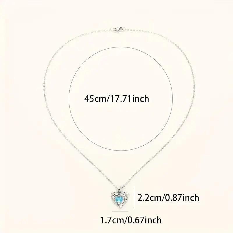 Collier Oceanheart Twins | Or blanc