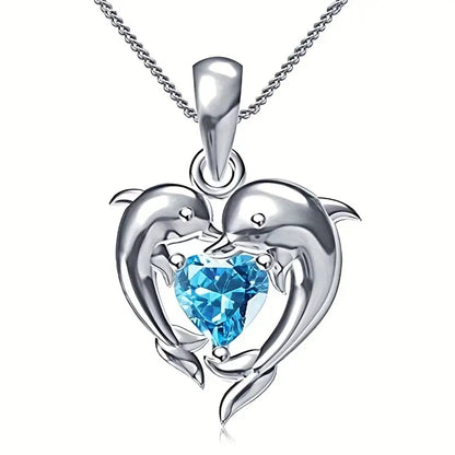 Collier Oceanheart Twins | Or blanc