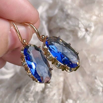 Boucles d’oreilles Golden Blue Bloom | Or